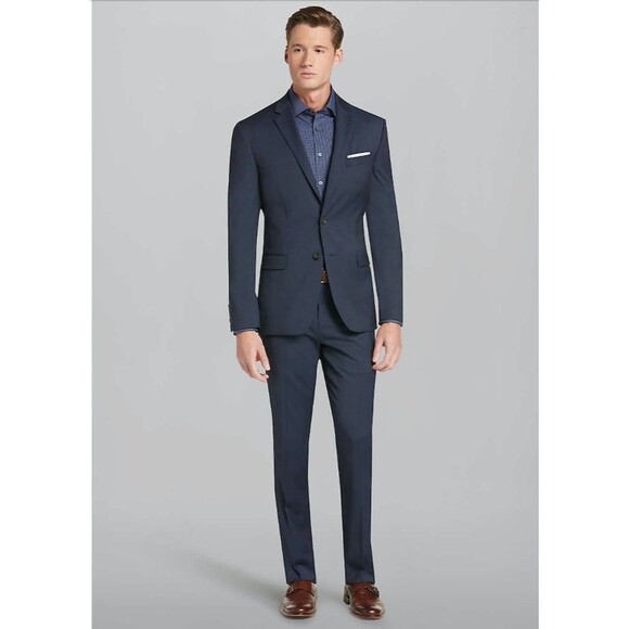 Jos.A Bank Travel Tech Slim Fit Suit Separate Jacket- Men's 38 Long French Blue